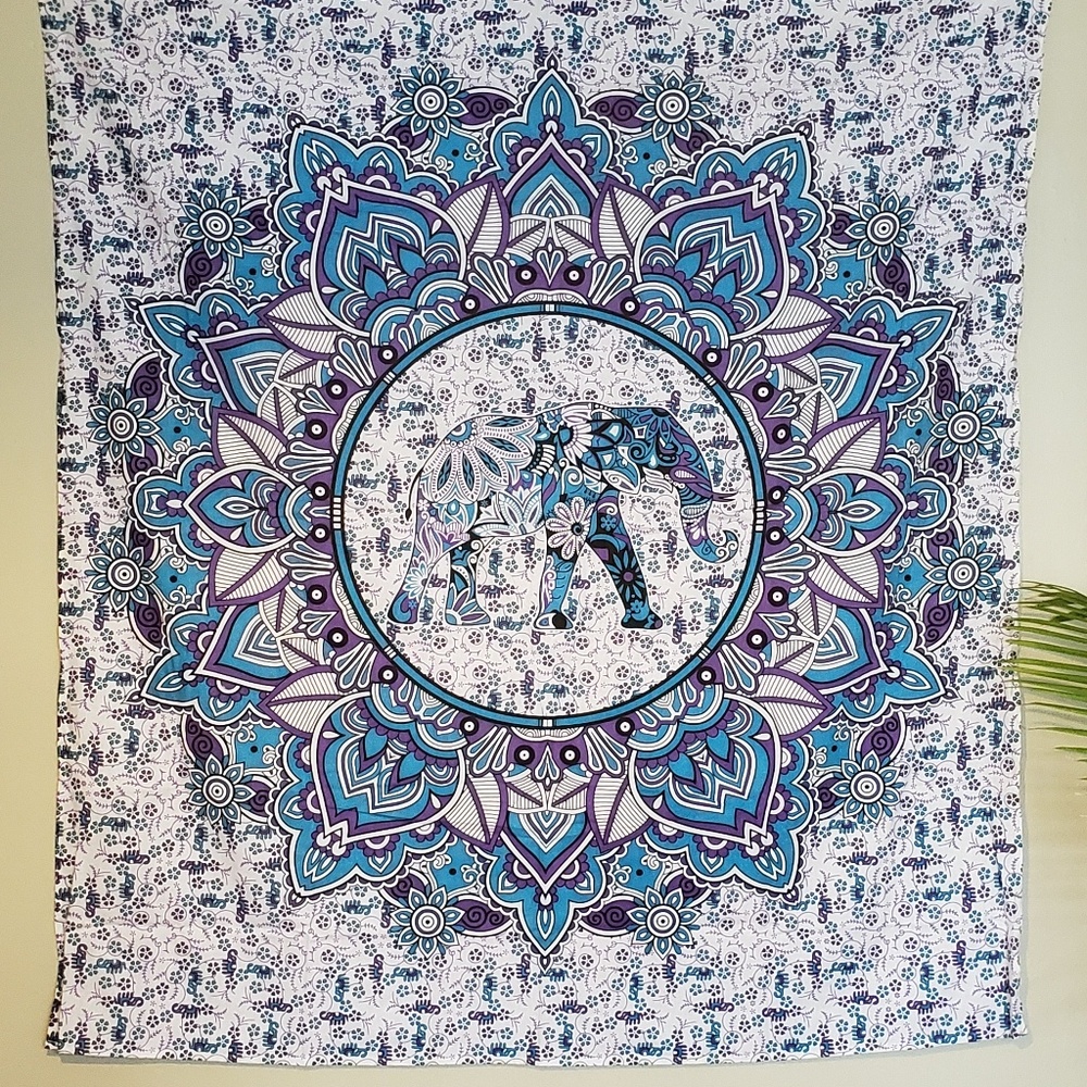 Beautiful elephant mandala tapestry